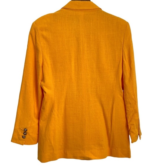 ASOS Design Double Breasted Linen Blend Blazer Jacket Size 6P - Picture 2 of 8